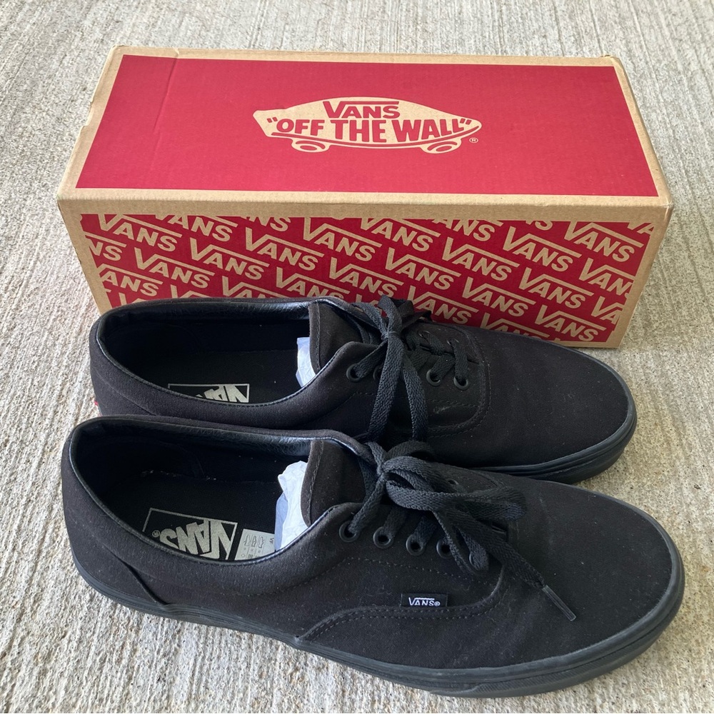 Vans Era Men's Black Canvas Sneakers Low Top Size 12